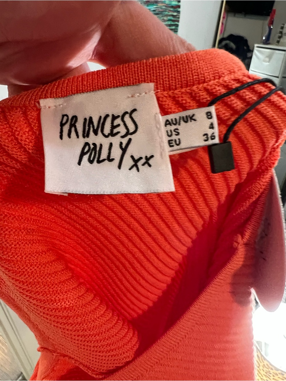 Princess Polly One-Shoulder Ribbed Tank - Orange - Picture 2 of 4
